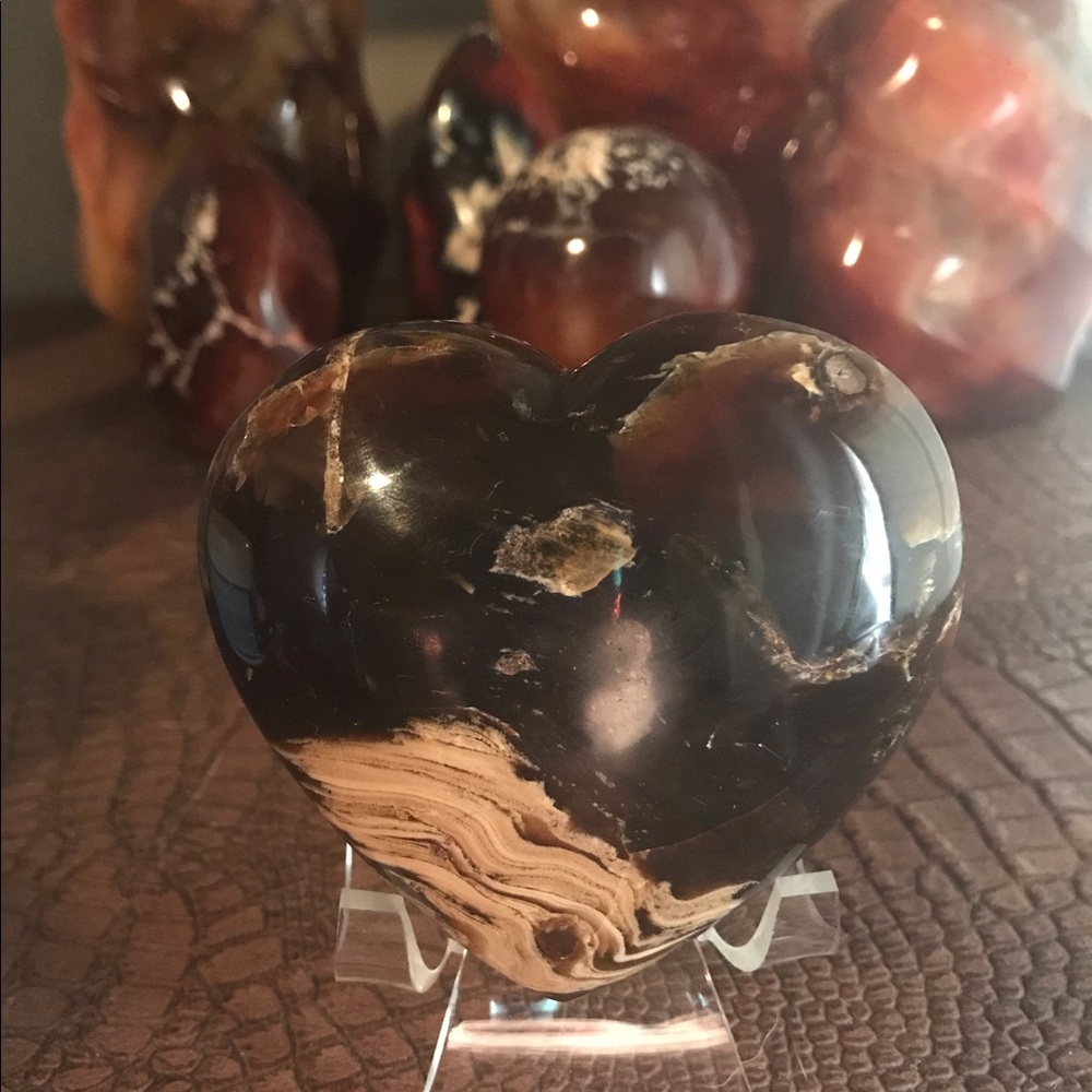 ❤️ Stunning Natural Red Amber Polished Heart ❤️